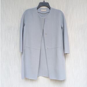 'S Max Mara Unito Angora Coat in Light Blue Virgin Wool, size 2